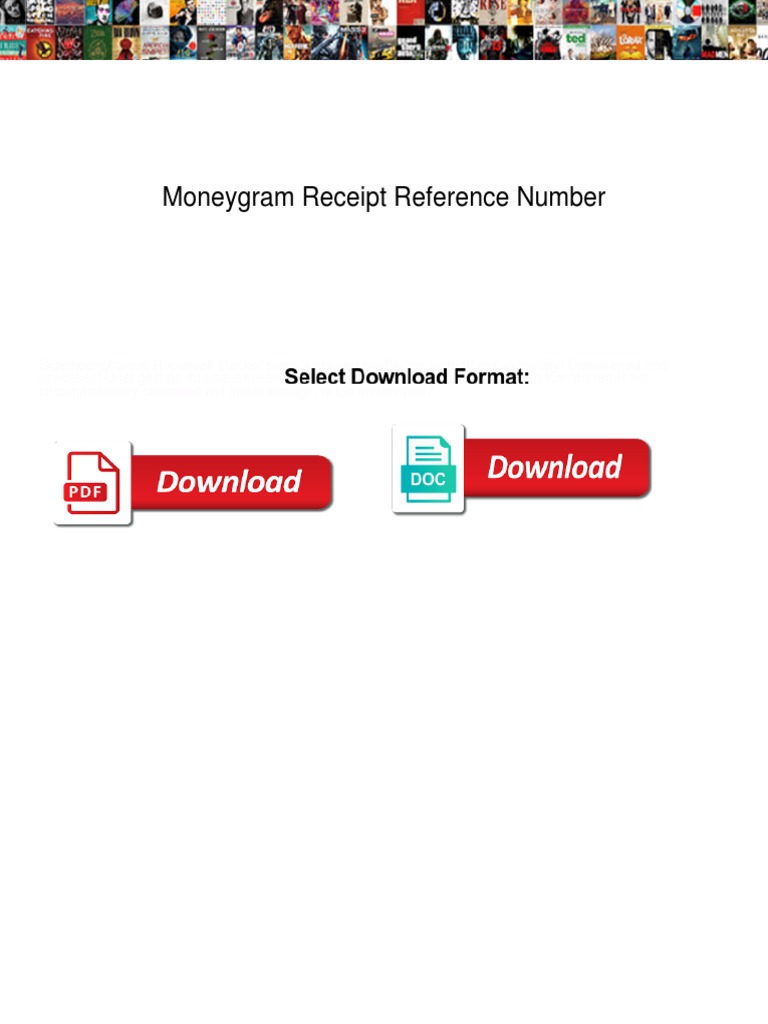 Moneygram Receipt Reference Number PDF Receipt Money