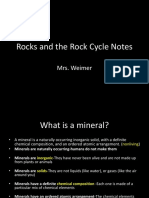 Rocks and The Rock Cycle Notes: Mrs. Weimer