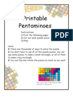 Printable Pentominos