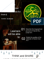 Subject: Islamiyat Topic: Muslim Heroes S.Topic:: Hazrat Umar R.A Grade 8