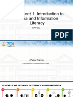 Worksheet 1 Introduction To Media and Information Literacy