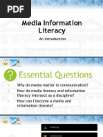 Lesson 1 Introduction To Media and Information Literacy