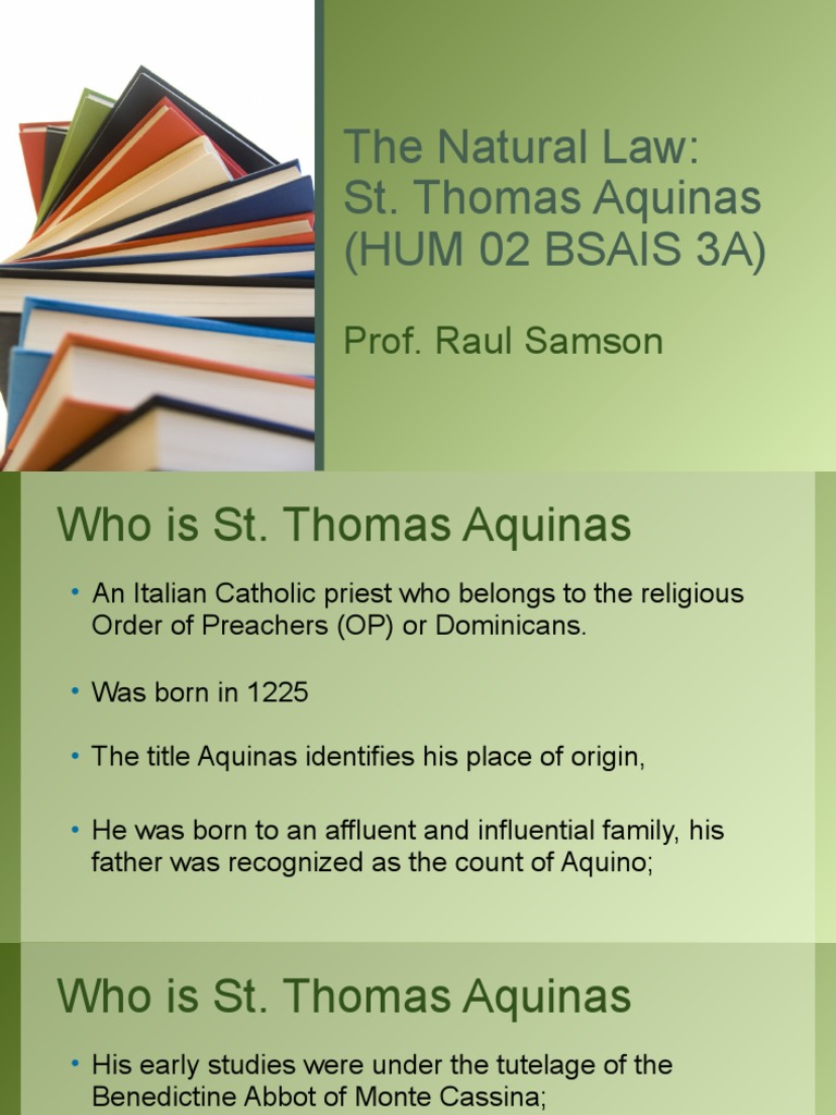 5th Lect Natural Law St. Tomas Aquinas | PDF | Thomas Aquinas | Conscience