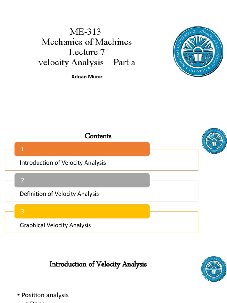 Velocity Analysis in Mechanics of Machines | PDF | Velocity | Teaching ...