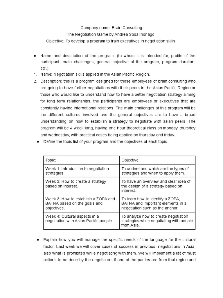 Asian Pacific Negotiation Skills Training | PDF | Negotiation | Learning
