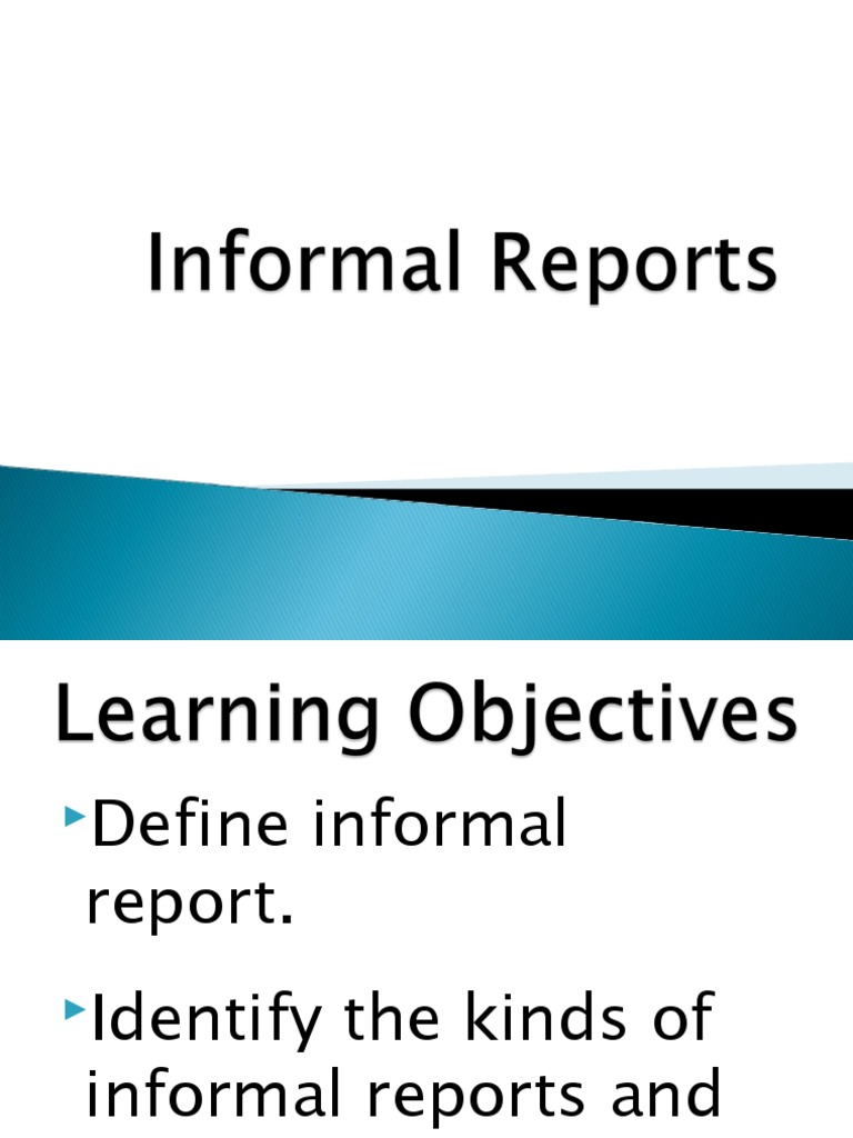 Informal Report Types and Formats | PDF | Information | Cognition