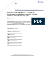 How Participants in English As A Lingua Franca ELF Employ Communication Strategies Multiple Realities in Minimal Responses in ELF