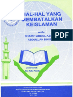 10 Hal yang Membatalkan Keislaman