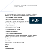 Requirement For Human Resource Services, Consultancy For Business Operations and ISO Certification: Call Empower Consulting - 8655011229