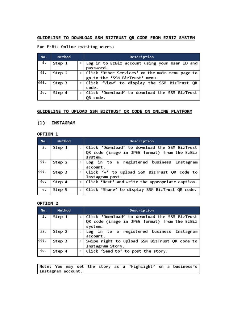 Downloading SSM BizTrust QR Code Guide | PDF | Qr Code | Facebook