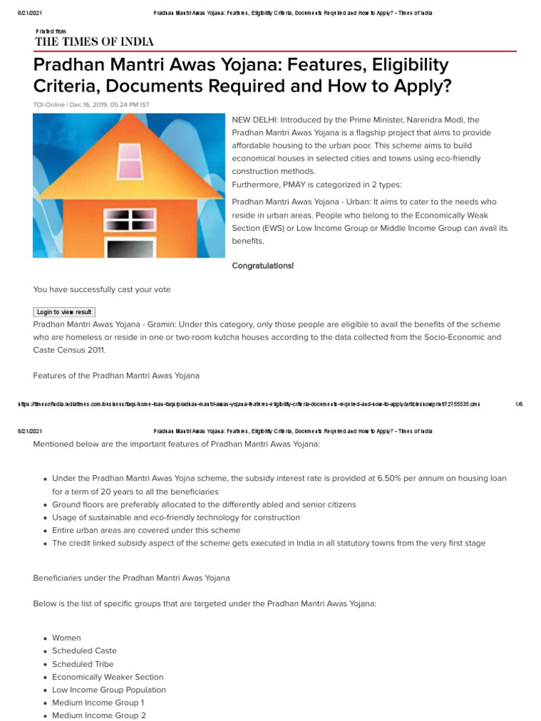 Pradhan Mantri Awas Yojana Guide | PDF | Government