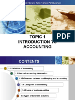 Topic 1 Introduction To Accounting