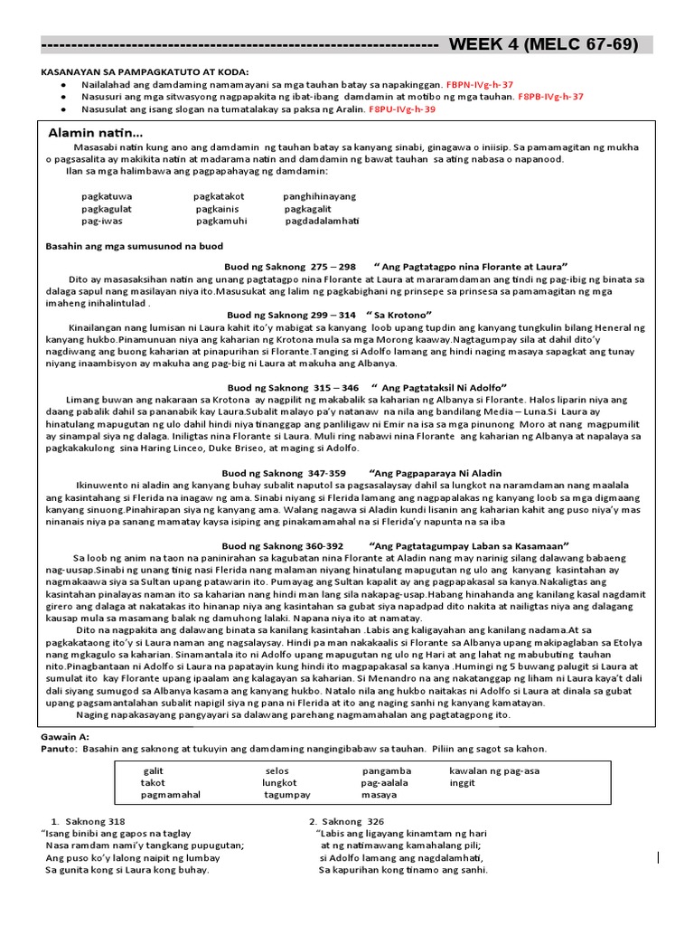 Q4 Week 4 at Panapos Na Gawain | PDF