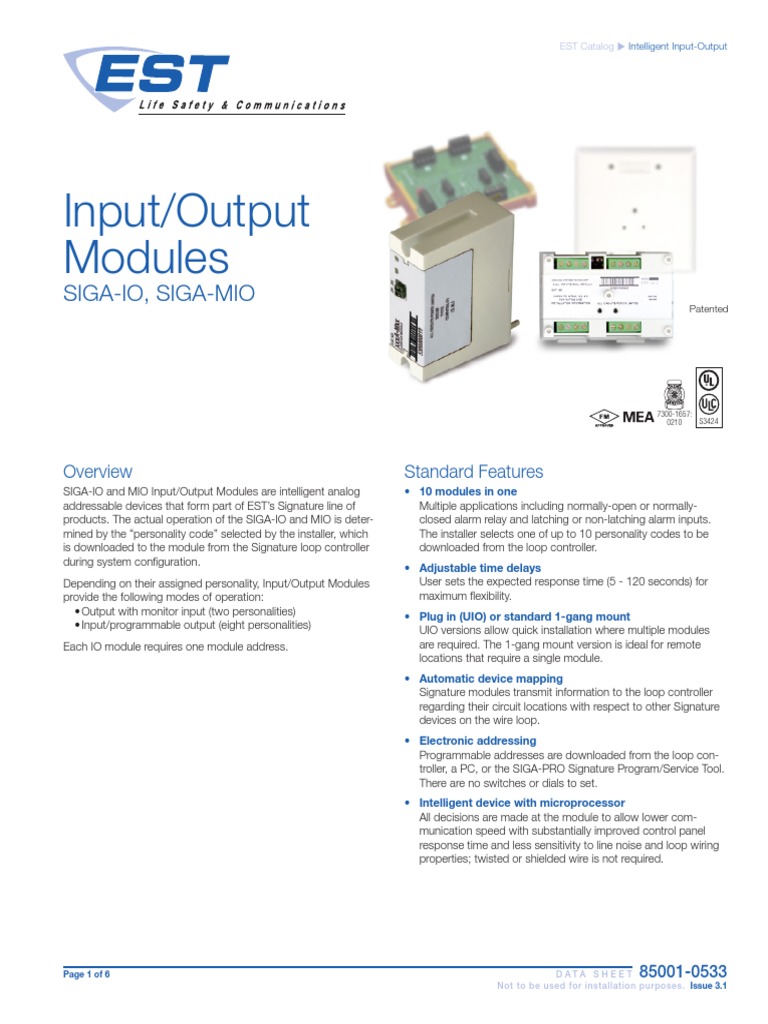 85001-0533 - Input-Output Modules | PDF | Relay | Input/Output