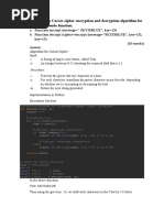 Implement A Caesar Cipher Encryption and Decryption Algorithm For The Given Pseudo Function