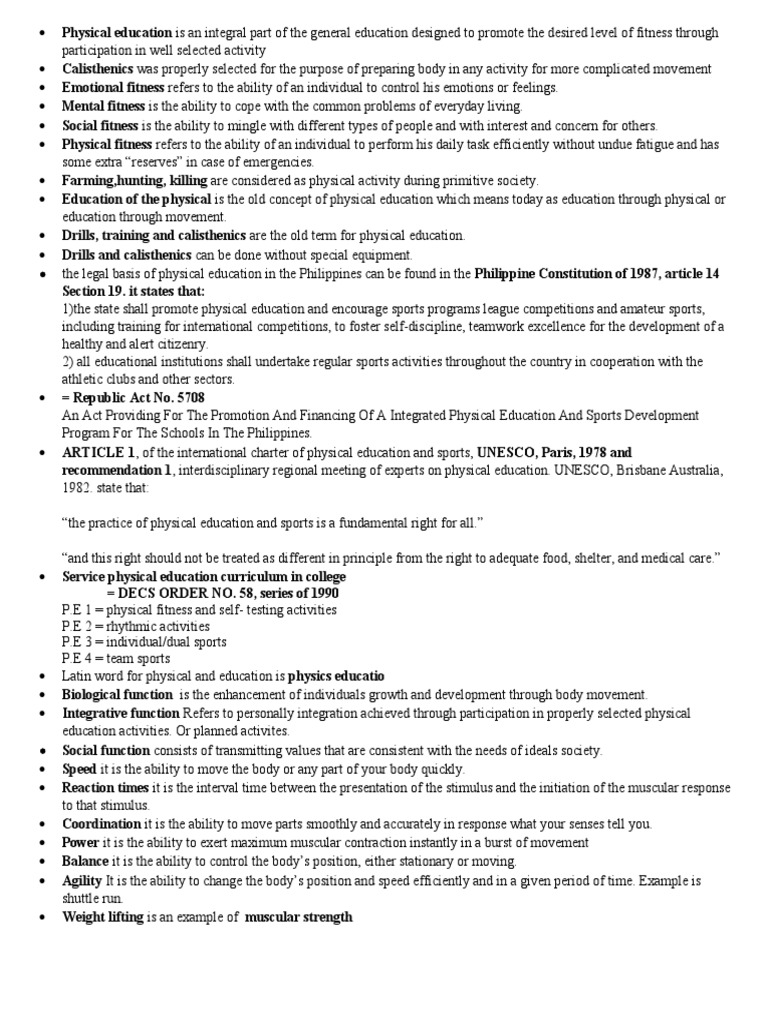 Understanding Physical Education Benefits | PDF | Physical Fitness | Muscle