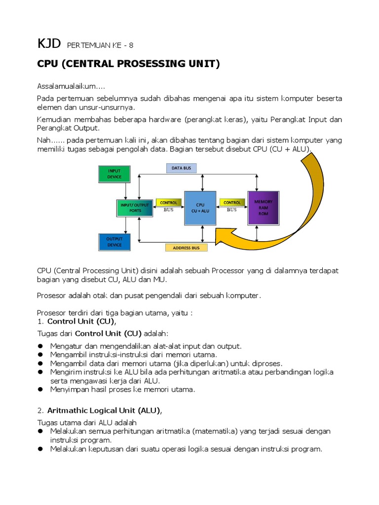 MATERI KJD Pertemuan Ke8 Perangkat Penyusun Komputer CPU PDF