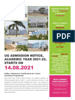 Ug Admission Notice, ACADEMIC YEAR 2021-22, Starts On: Online Admission Notification For Under Graduate Programme