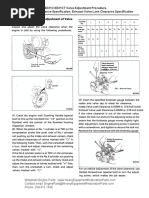 Mitsubishi 6D31 6D31T 6D31C 6D31CT Valve Adjustment Procedure - Valve Lash Clearance Specifications