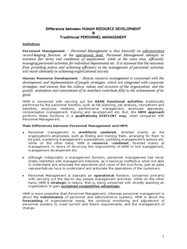 PM vs HRM: Key Differences Explained | PDF | Human Resource Management ...