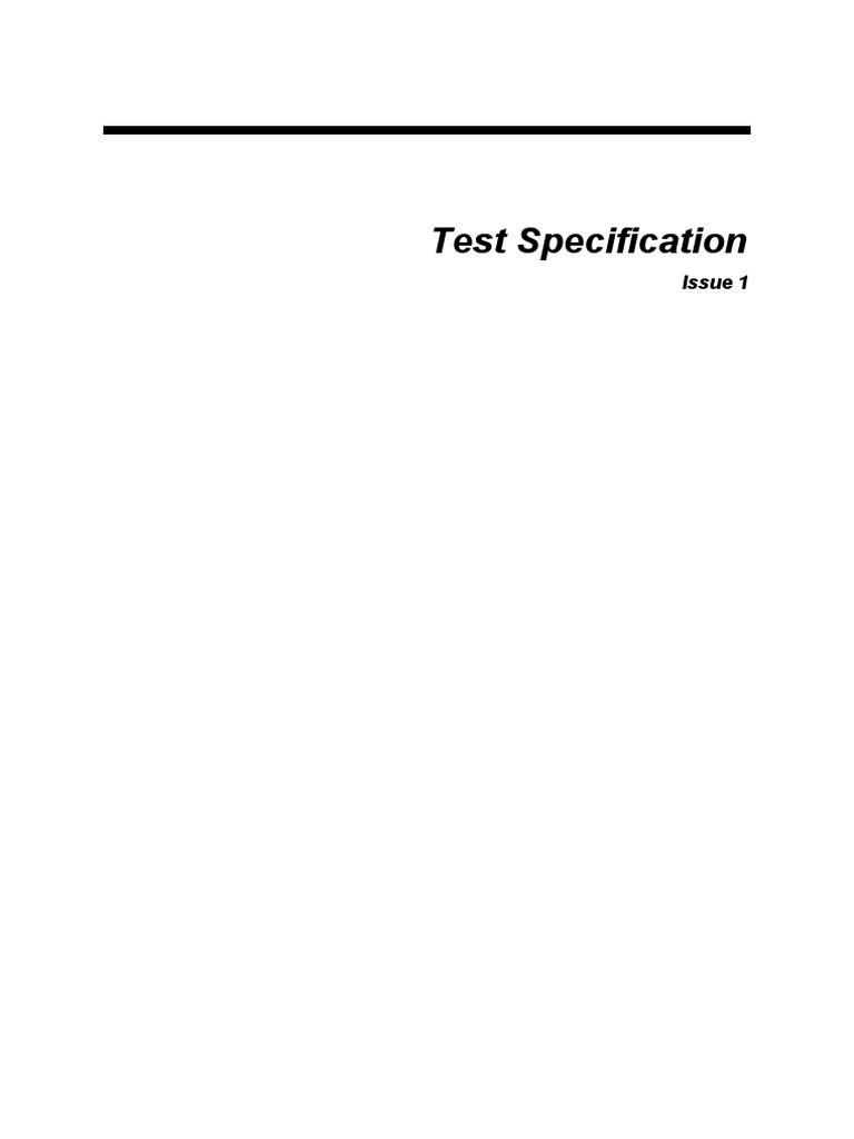 Generic Test Specification Template | PDF | Specification (Technical ...