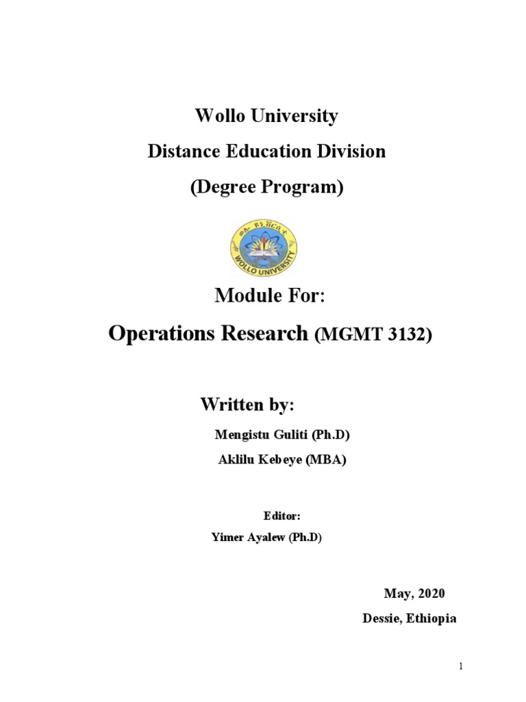 Lecturenote 1573170473or module mengistu pdf linear programming