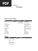 Test Design: Owners and List of Contacts