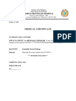 Medical Certificate: Biliran Provincial Hospital