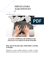 Guía Completa para Formatear Texto en Steemit