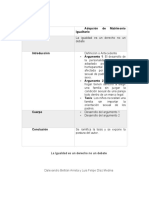 Ensayo Sobre El Matrimonio Igualitario - La Igualdad Es Un Derecho No Un Debate Alumnos Luis Felipe Dia Medina y Dalexandro Beltran Arrieta