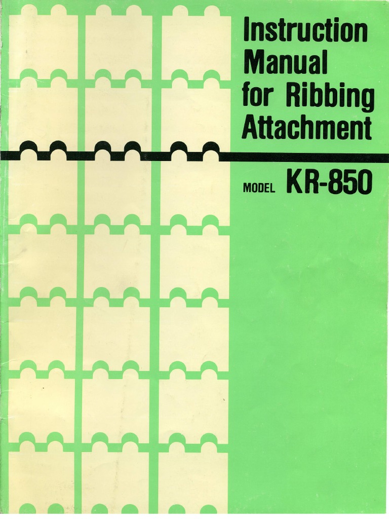 Brother Kr850 Ribber | PDF