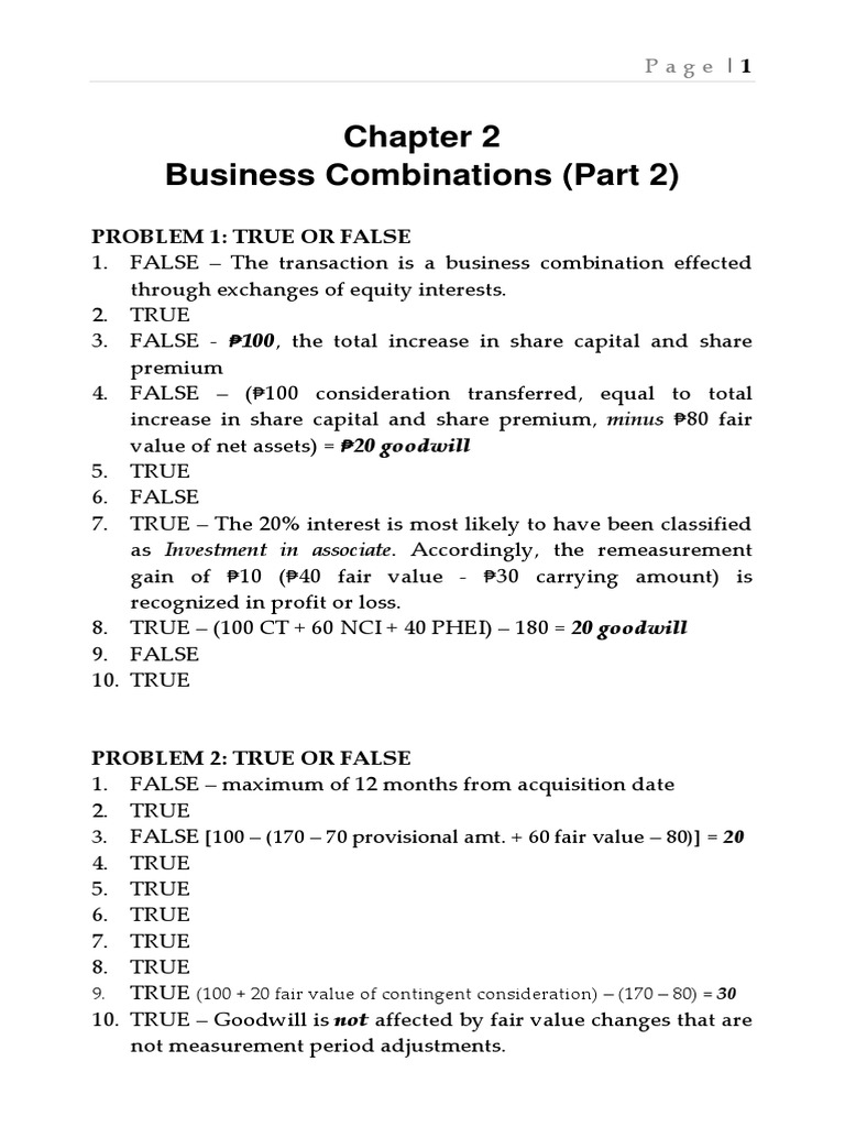 Sol.+man. Chapter+2 Bus.+com.+part+2 | PDF | Goodwill (Accounting ...