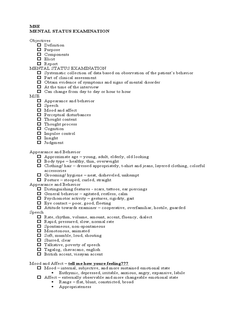 Mse 2 | PDF | Psychiatric Diagnosis | Neuropsychological Assessment