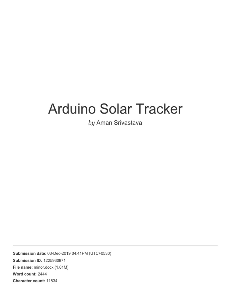 Arduino Solar Tracker | PDF | Glass Applications | Sustainable Energy