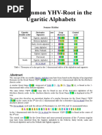 The Common YHV-Root in The Ugaritic Alphabets