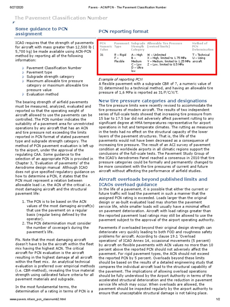 Pavers - ACN - PCN - The Pavement Classification Number | PDF ...