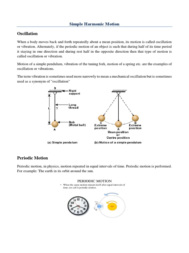 Simple Harmonic Oscillator 1 PDF Oscillation Acceleration