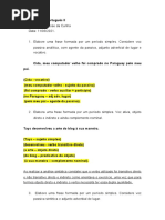 Análise sintática do teste
