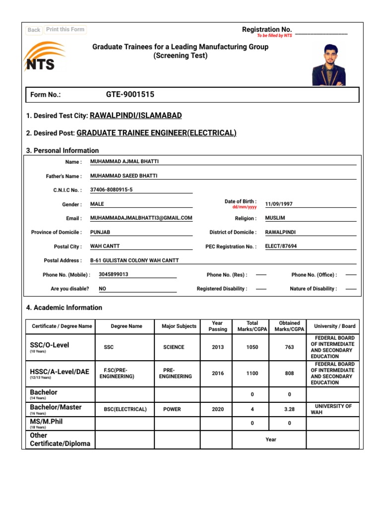 Graduate Trainee Application Deadline | PDF | Fee | Academic Degree