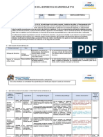 Planificador Experiencia de Aprendizaje 1 - Educacion Fisica - 1er Grado