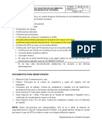 Documentos requeridos para ingreso laboral