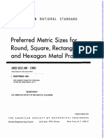 Preferred Metric Sizes For: Round, Square, Rectangle and Hexagon Metal Products