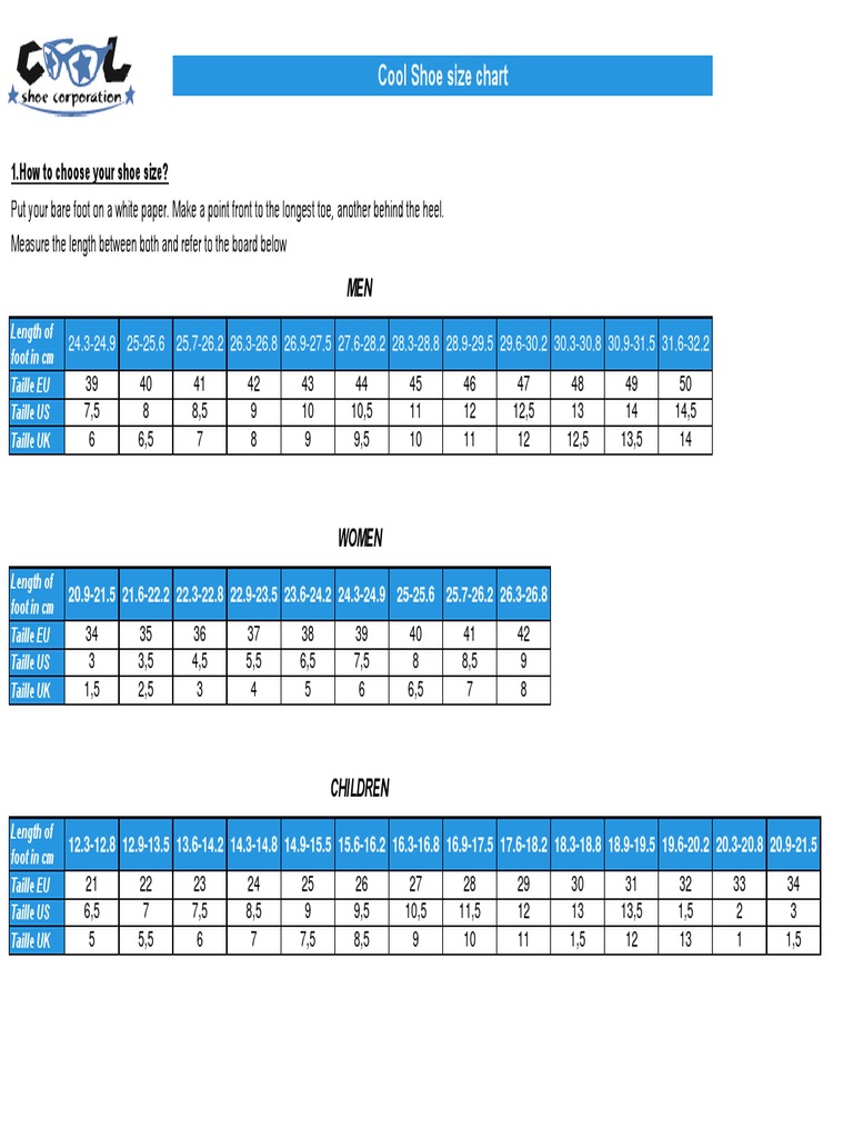 English To European Shoe Size Conversion 2024