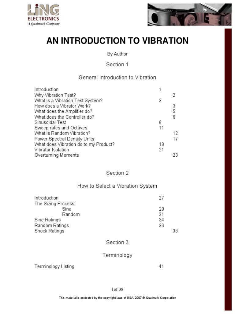 Section 1 General Introduction To Vibration | PDF | Root Mean Square ...