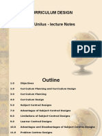 Curriculum Design Unilus - Lecture Notes