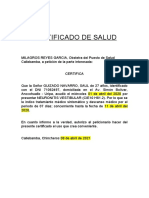 Certificado de salud por neuronitis vestibular