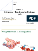 Curva de oxigenación de la hemoglobina y mioglobina