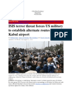 ISIS Terror Threat Forces US Military To Establish Alternate Routes To Kabul Airport