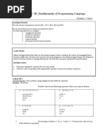 ACTIVITY 3B: Fundamentals of Programming Language: Learning Outcomes