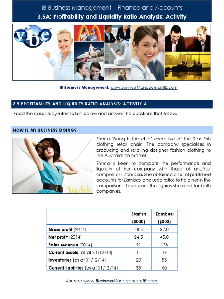 IB Business Management: Finance Ratios Analysis | PDF | Market ...
